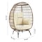 Manhattan Comfort Spezia Freestanding Steel and Rattan Outdoor Egg Chair with Cushions in Cream OD-HC002-CR - alternate 3
